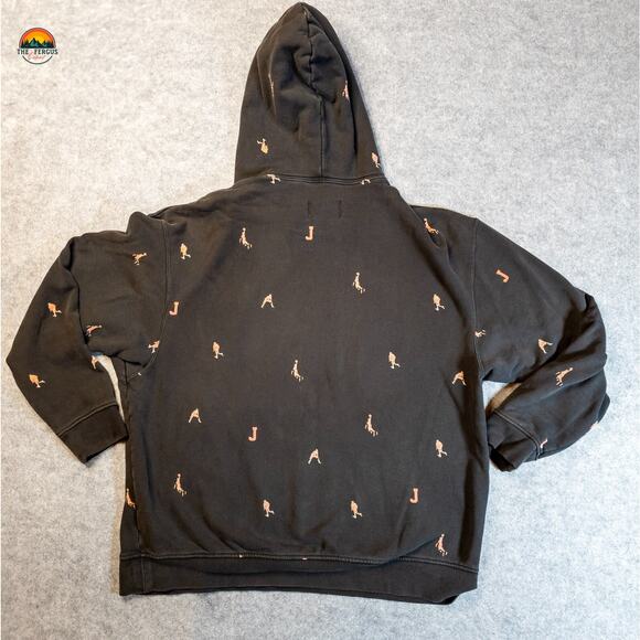 Jordan Pullover Hoodie Black Essentials Graphic Fleece Long Sleeve Men's 2XL - Picture 2 of 10